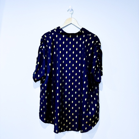 SHEIN Navy and gold polka dot top - Picture 6 of 6
